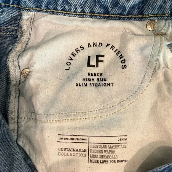 LOVERS + FRIENDS Revolve Reece High Rise Slim Straight Harland Denim Size 30 - Picture 11 of 16